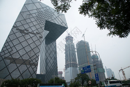 中央电视台旅游宏伟北京城市建筑背景