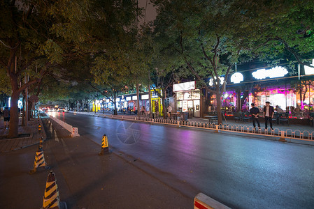 北京街道的景象和城区夜晚高清图片素材