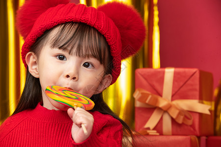 2M图片2岁到3岁彩色图片文化可爱的小女孩吃棒棒糖背景