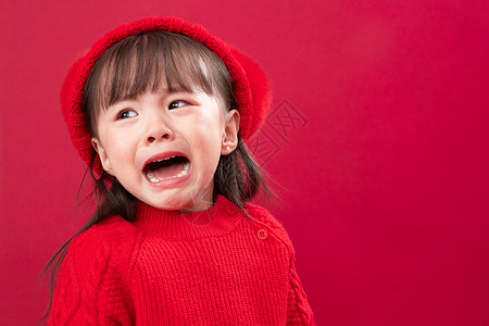 女孩疑问表情包小女孩伤心的大哭背景