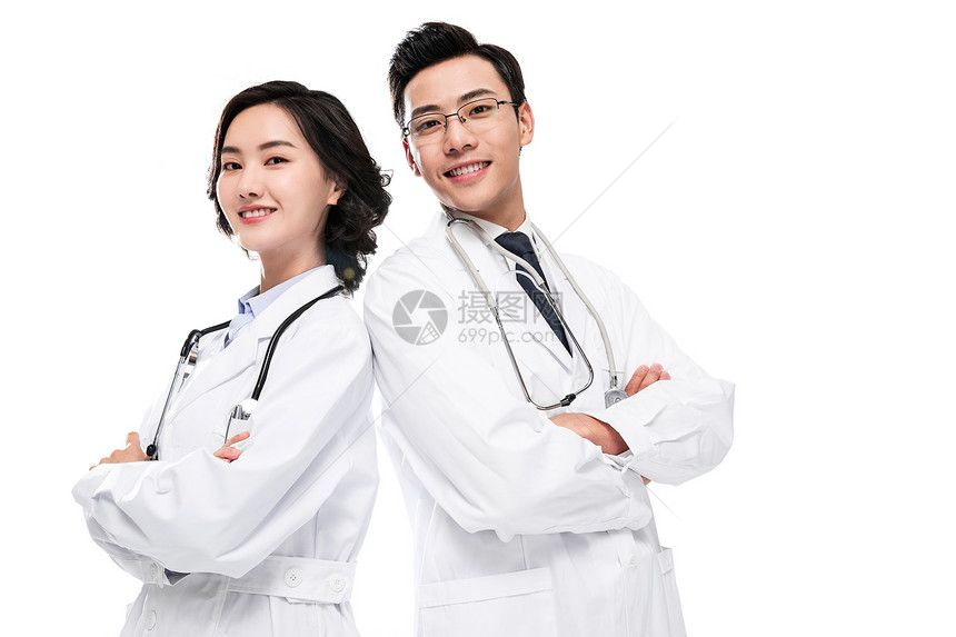 自信的两位青年医生图片