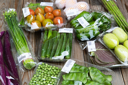 西红柿豆角蔬菜购物绿色新鲜蔬菜背景