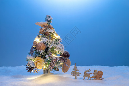 树灯冬天圣诞节静物图片