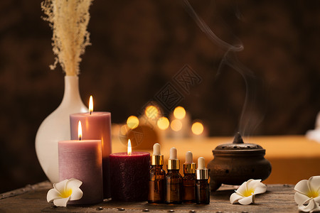 精油蜡烛健康的spa美容背景