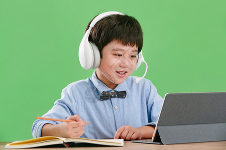 儿童教育讲座小学生使用平板电脑在线学习背景