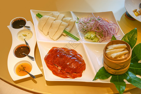 海鲜葱饼饮食东亚丰盛烤鸭背景