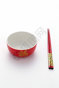 空的两个物体亚洲碗和筷子图片