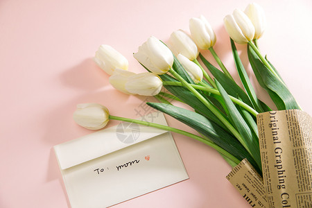 花朵装饰标签母亲节感谢贺卡和花朵背景