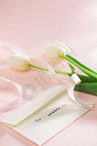 花朵装饰标签母亲节感谢贺卡和花朵背景