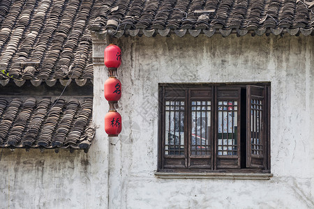 昆卡悬挂房屋江苏省无锡蠡园背景