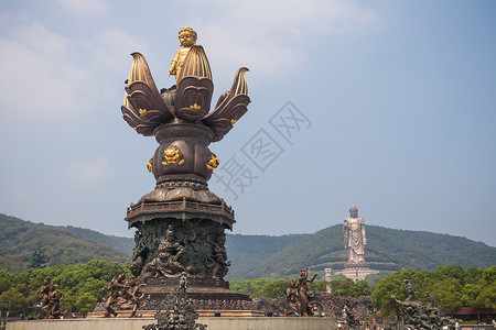 佛教符号江苏省无锡灵山大佛背景