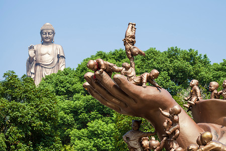 佛教符号江苏省无锡灵山风景区背景