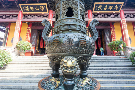 旅游目的地旅行江苏省无锡南禅寺人造建筑高清图片素材