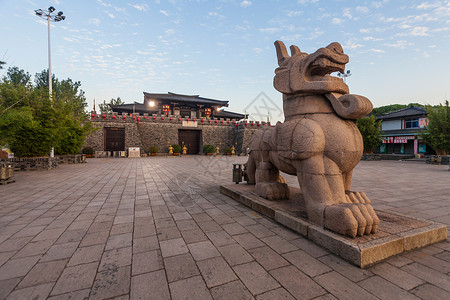 文化旅游胜地纪念江苏省无锡三国城背景