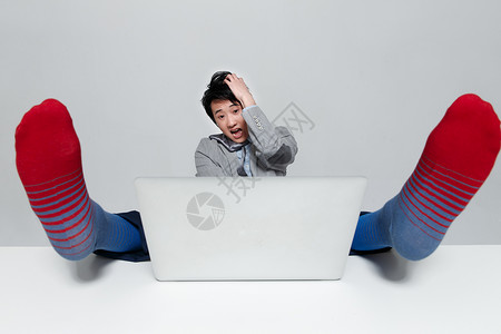 公司企业工作亚洲人表情震惊的商务男士职业高清图片素材