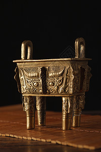 铜器铜器时代室内铜鼎背景图片