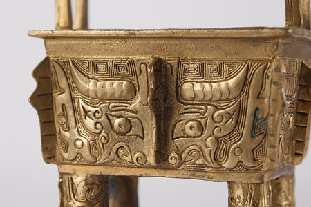 东亚文化历史远古的铜鼎图片