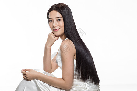 亚洲人摄影发型有着柔顺的长发的美女图片