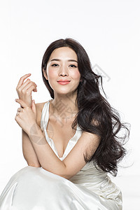 亚洲人闪亮的纯净有着漂亮头发的美女图片
