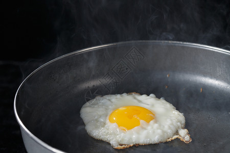 煎鸡蛋的锅早餐厨房煎鸡蛋背景