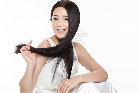 现代发型活力有着柔顺的长发的美女图片