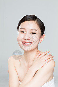 竖式构图微笑垂直构图仅一个青年女人青年女人妆面肖像背景