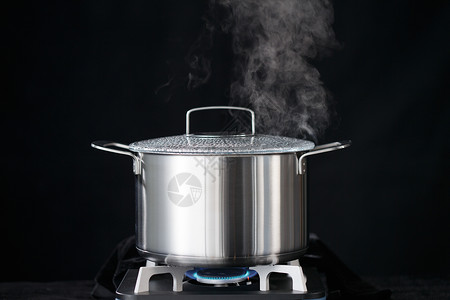 饮食产业烹调煤气灶燃气灶和炖锅背景图片
