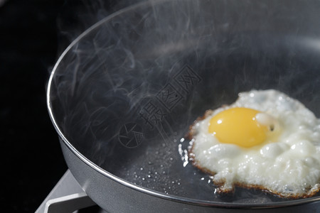 煎鸡蛋的锅灶台煎鸡蛋背景