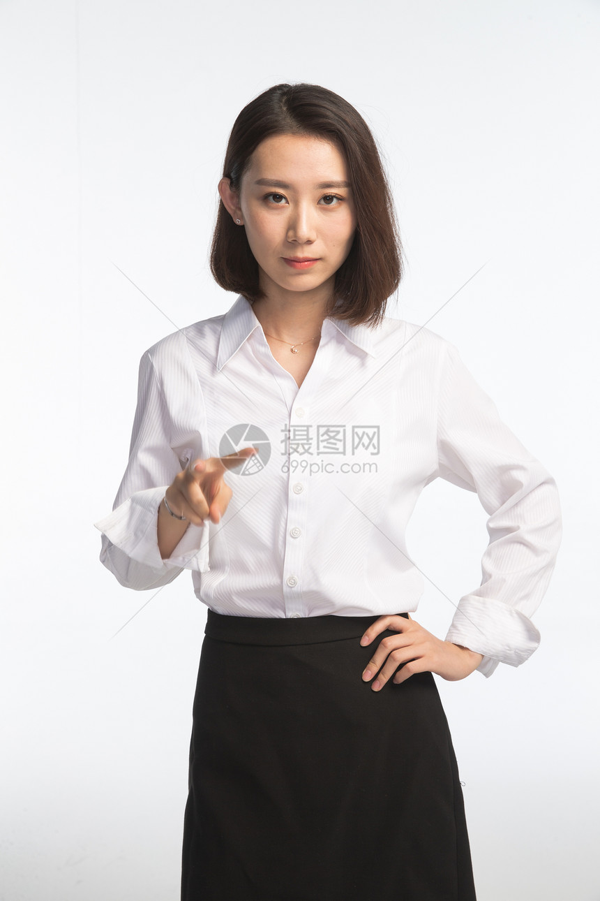 简单背景专业人员亚洲商务青年女人图片