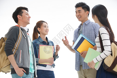 快乐青年人异恋四个年轻的大学生中国人高清图片素材