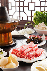 餐饮文化中华美食烹饪涮羊肉团圆饭高清图片素材
