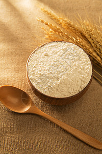 一把麦穗小麦粉营养膳食纤维面粉背景