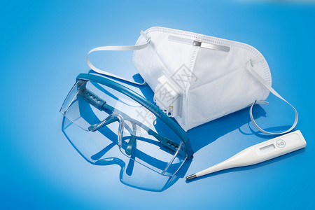 疫情防护口罩和护目镜和护目镜高清图片