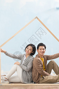 20多岁新的装饰物快乐家庭装修房子中国高清图片素材