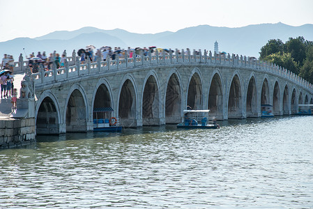 西山公园都市风景水彩色图片北京颐和园背景