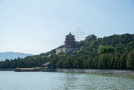 人群标志大城市彩色图片水平构图北京颐和园背景