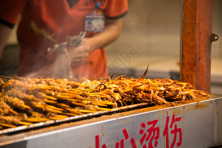 户外烧烤军营美食街图片素材