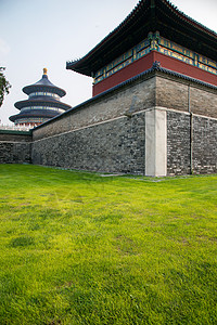 世界名胜建筑大城市名胜古迹绿色北京天坛公园背景