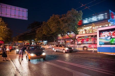 旅游胜地餐饮商业区北京城市夜景图片