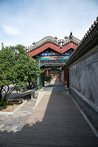 公园房屋建筑北京恭王府古典风格高清图片素材