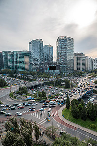 高视角桥建筑特色北京市东直门建筑群图片