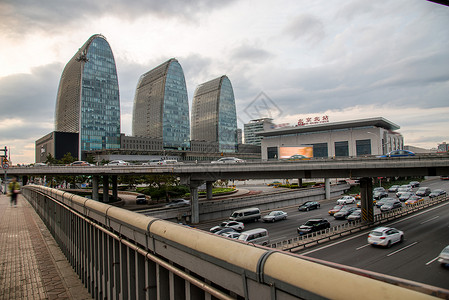 建筑外部摄影公路北京西直门建筑群图片