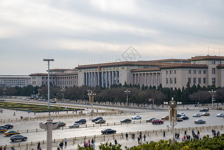 宽阔整洁的街道白昼国内著名景点主义北京广场全景背景