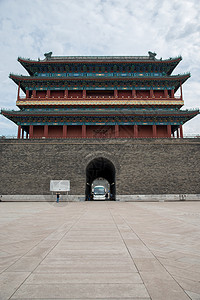 文化遗产彩色图片旅游目的地北京前门城楼白昼高清图片素材