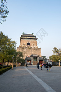 牌楼钟楼古典风格北京钟鼓楼道路高清图片素材