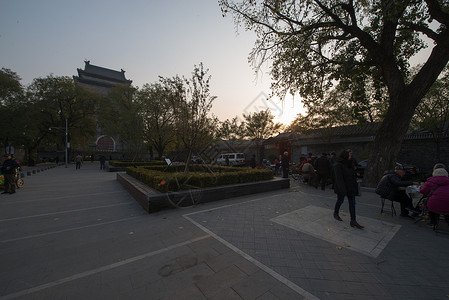 建筑外部旅行建筑结构北京钟鼓楼道路高清图片素材