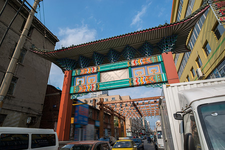 街道古典风格亚洲辽宁省丹东城市建筑图片