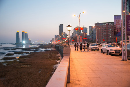 发展旅游目的地繁荣辽宁省丹东城市建筑户外高清图片素材