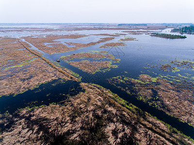河北省湿地非凡的航拍白洋淀风光高清图片