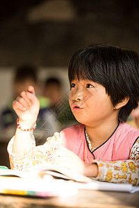 教育女孩艰苦乡村小学里的小学女生背景图片